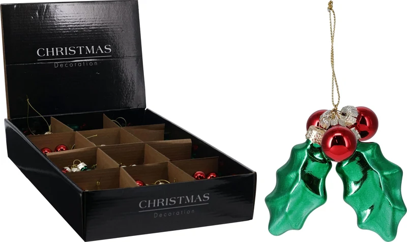 Decorazione natalizia con agrifoglio 3 x 2 x 6 cm PERAGA CHRISTMAS