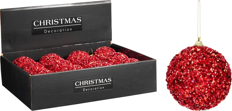 Pallina di Natale 8 cm rossa PERAGA CHRISTMAS