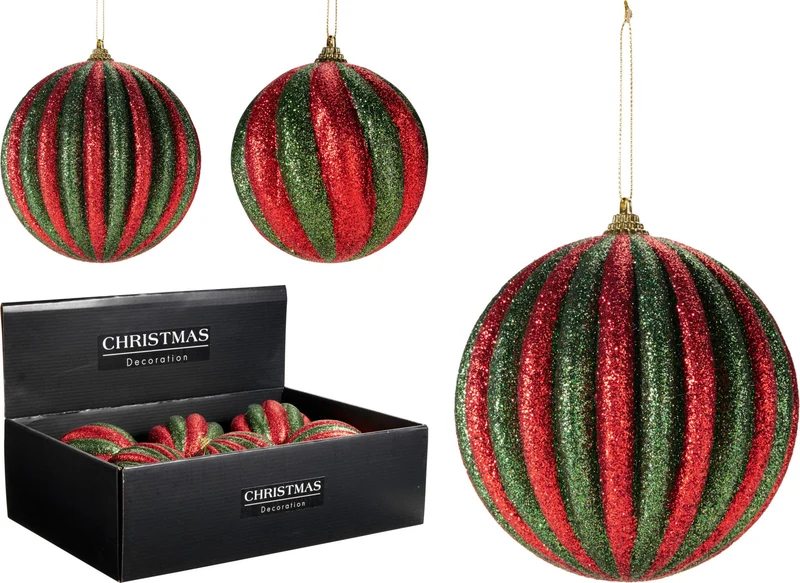 Pallina di Natale glitter 12 cm modello assortito PERAGA CHRISTMAS