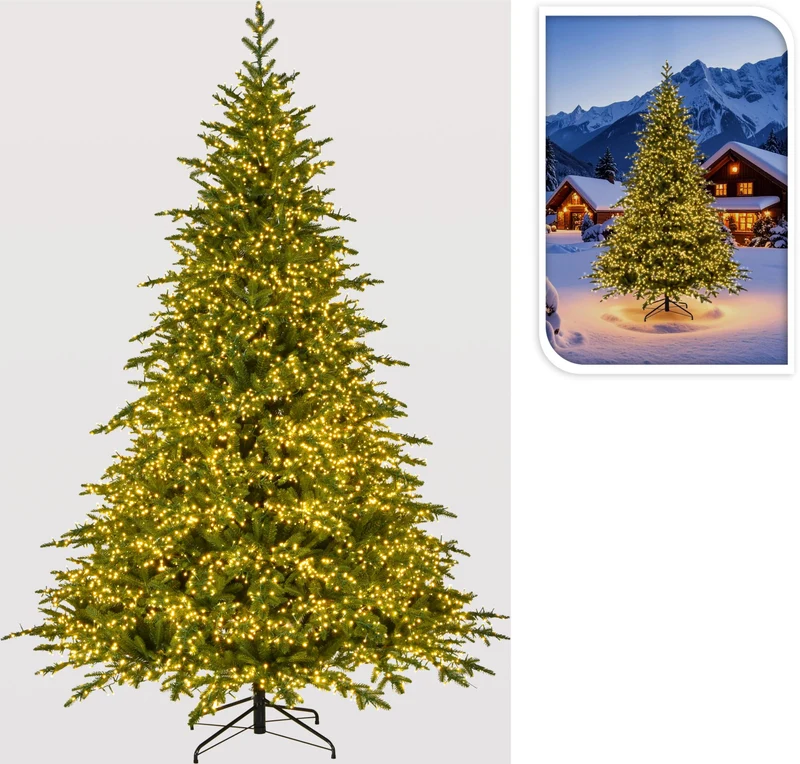 Albero di Natale 210 cm con 7000 LED PERAGA CHRISTMAS