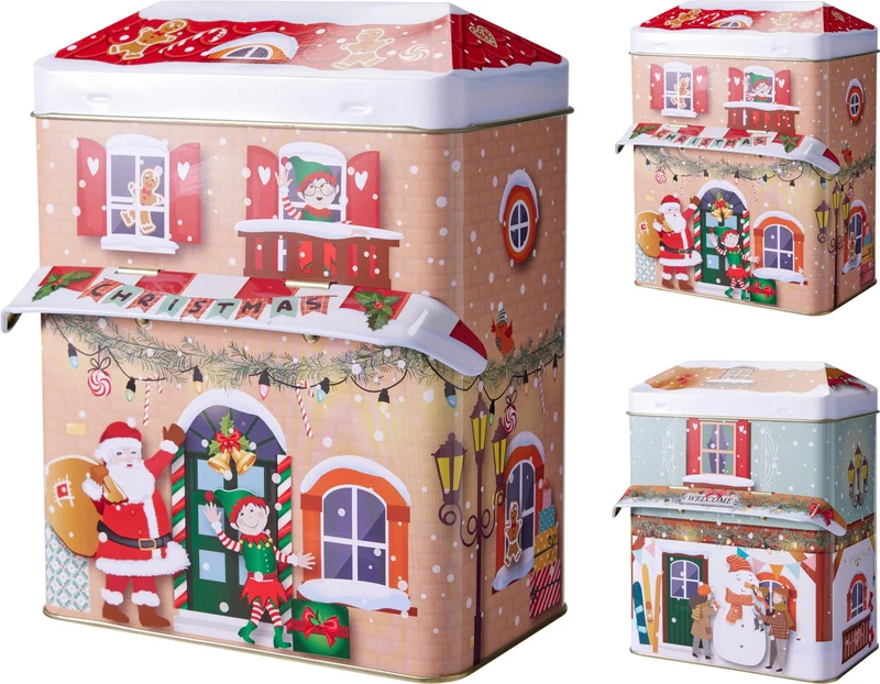 Scatola natalizia in latta 13 x 8 cm modello assortito PERAGA CHRISTMAS
