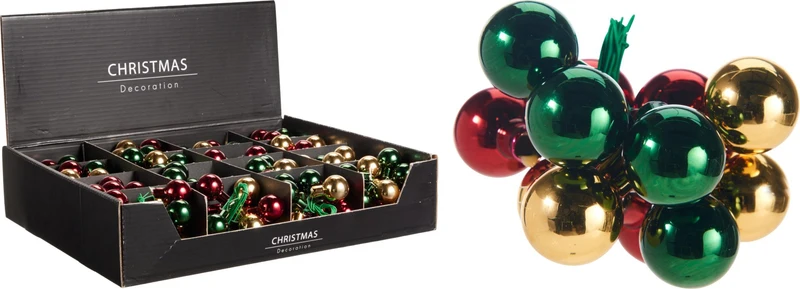 Pallina di Natale su stecco 2,5 cm modello assortito PERAGA CHRISTMAS