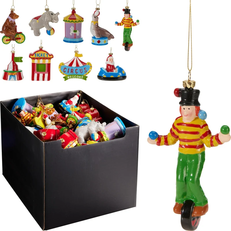 Decorazione pendente a tema circo 9 x 6 x 8 cm modello assortito PERAGA CHRISTMAS