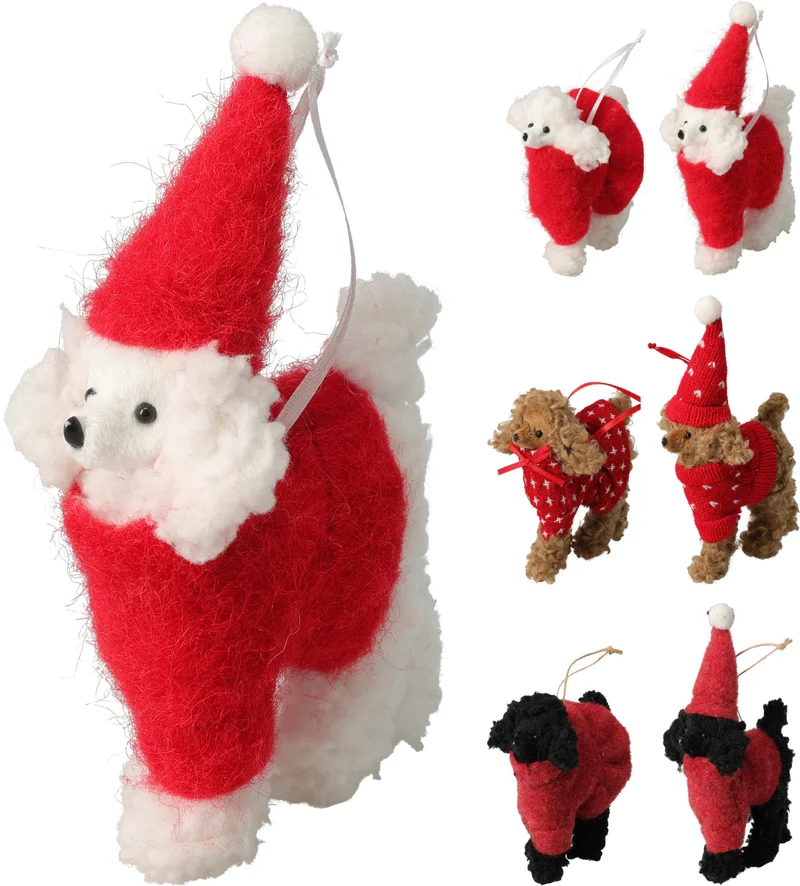 Pendente natalizio a forma di cane 12 cm rosso modello assortito PERAGA CHRISTMAS