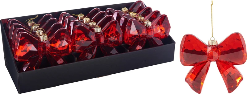 Fiocco pendente con diamanti rosso PERAGA CHRISTMAS