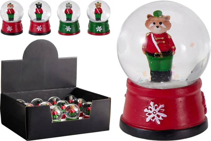 Sfera di neve con orso 4,5 cm modello assortito PERAGA CHRISTMAS