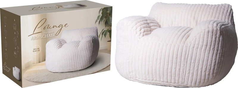 Sedia in pelliccia sintetica crema PERAGA CHRISTMAS