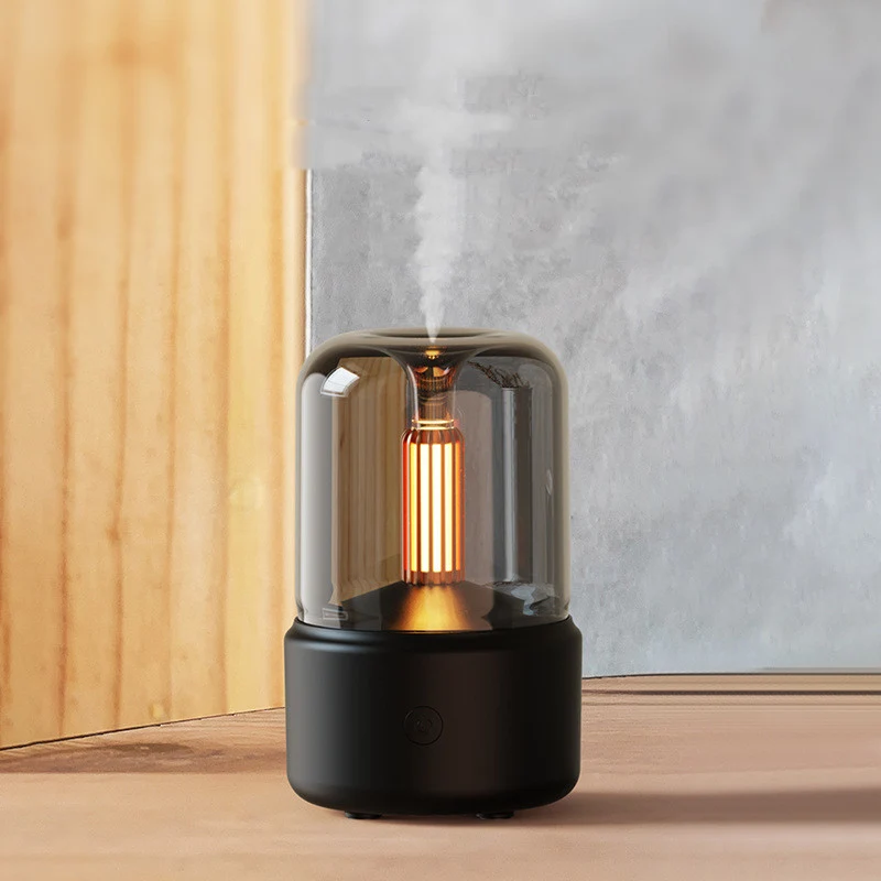 AuraMist – Lysestage-inspireret natlampe med luftfugter og diffusor til æteriske olier
