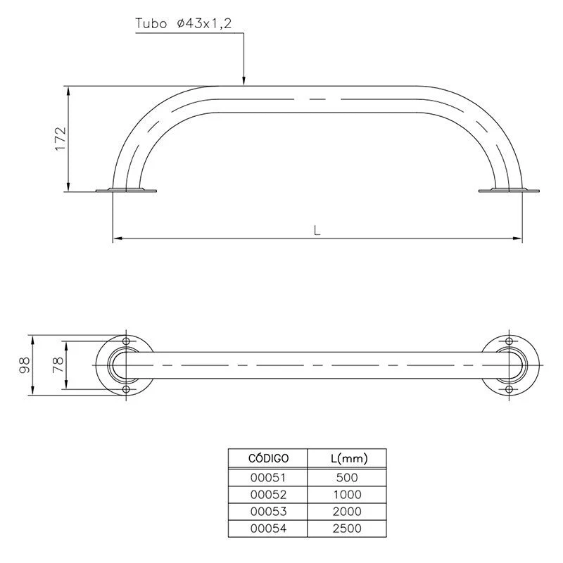 AstralPool Agarradera de acero inoxidable para piscina