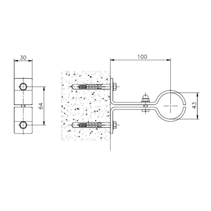AstralPool Soporte tubo pasamanos partido accesorio para piscina