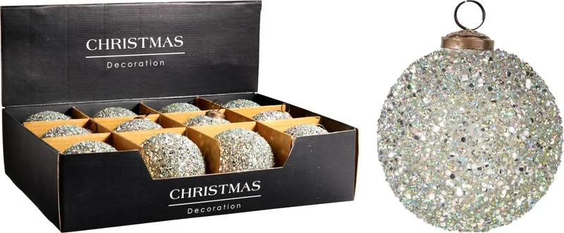 Pallina di Natale in vetro 10 cm verde PERAGA CHRISTMAS