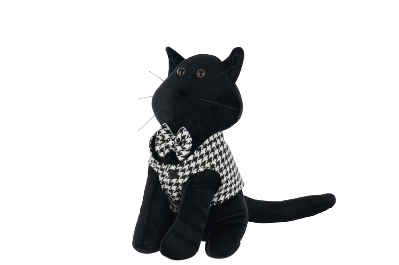 Ferma Porta Gatto Pied-De-Poule Poliestere Nero/Bianco 1,30kg Peraga Christmas