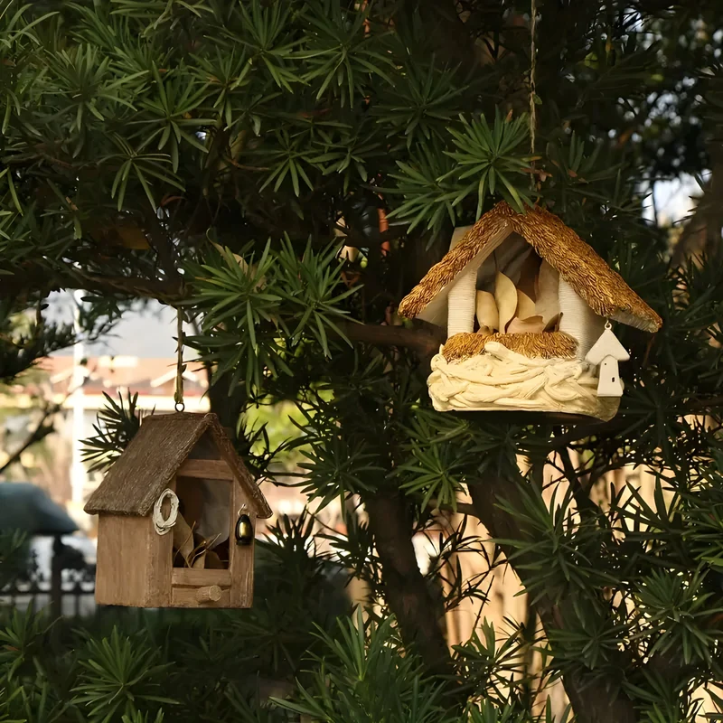 FeatherHaven – Hængende fuglerede med kreativ form til havens komfort og fugleobservation