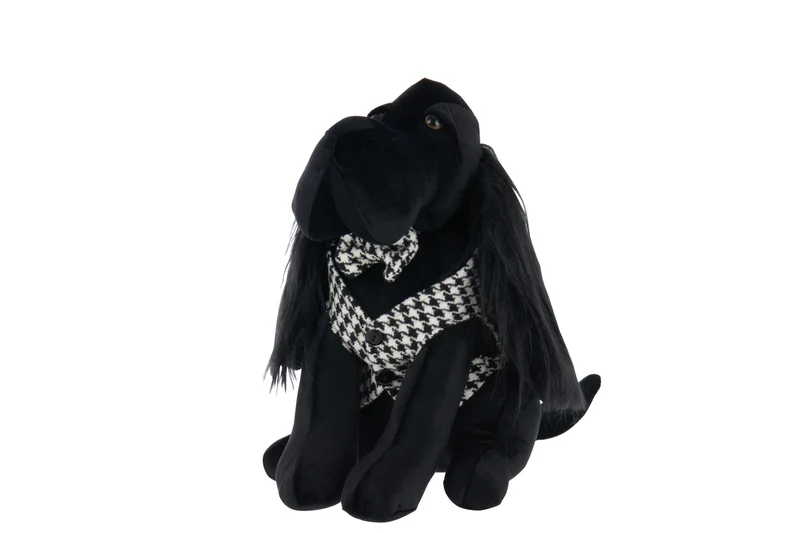 Ferma Porta Cane Pied-De-Poule Poliestere Nero/Bianco Peraga Christmas