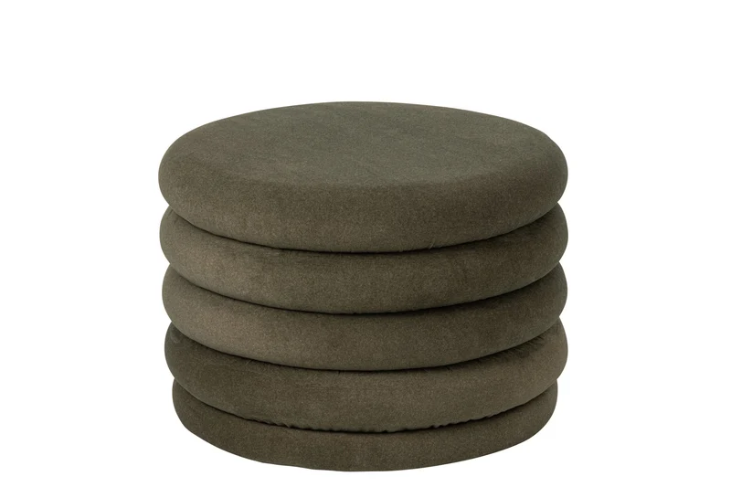 Pouf Mich Compensato Tessuto D59cm H40cm Verde Scuro