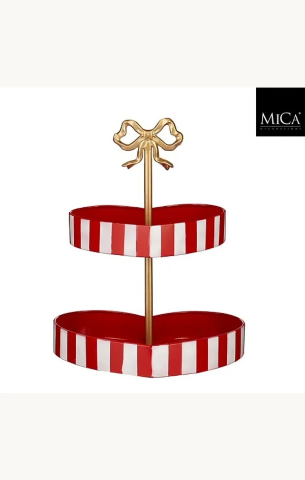 Alzata Cuore 25X22,5X31CM Rossa Peraga Christmas