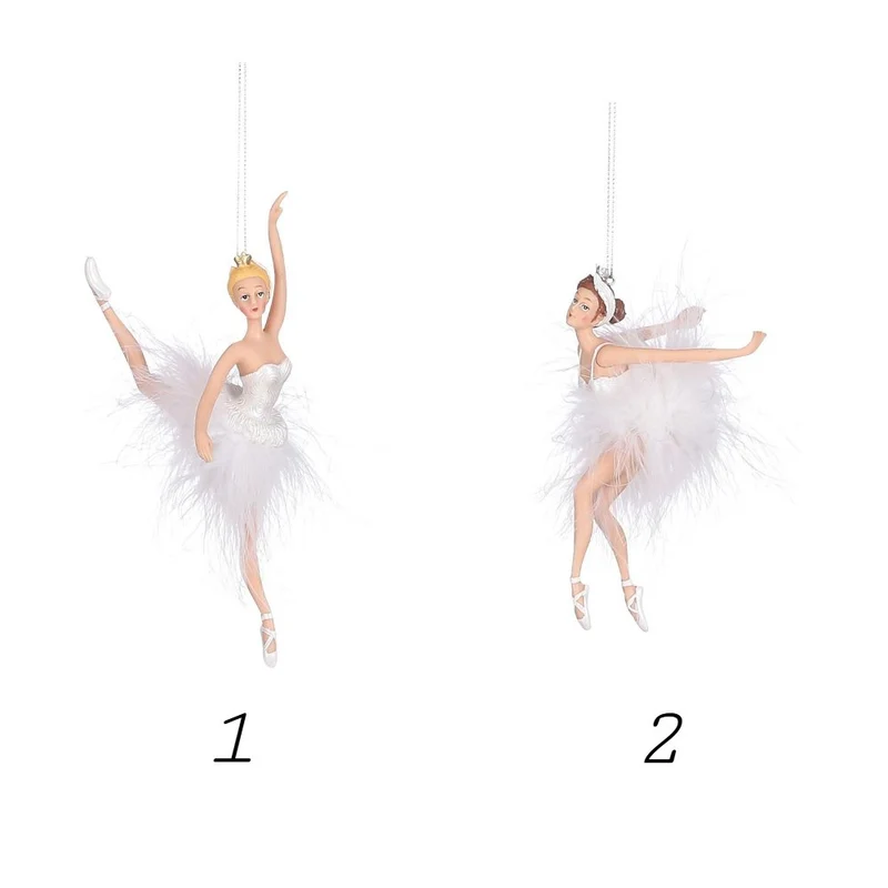 Decorazione 1 ballerina 18 cm bianco Peraga Christmas