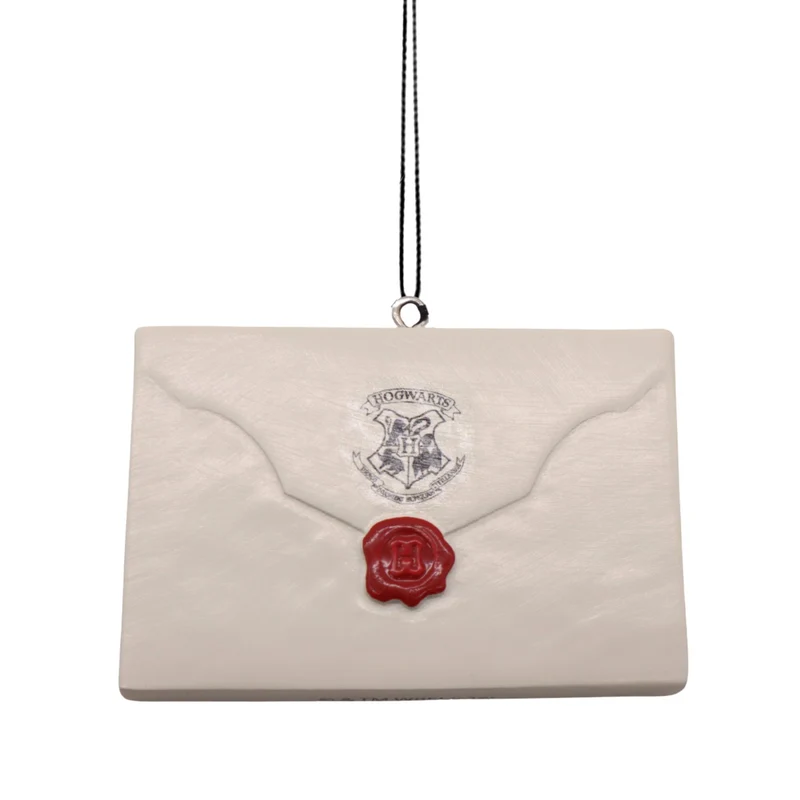 Pendente 3D Lettera Hogwarts Bianca Sigillo Rosso 6,5x5cm Peraga Christmas