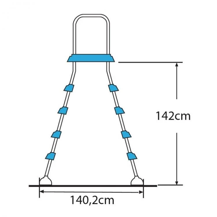 Gre - Escalera inox para piscina desmontable 142 cm AR11680