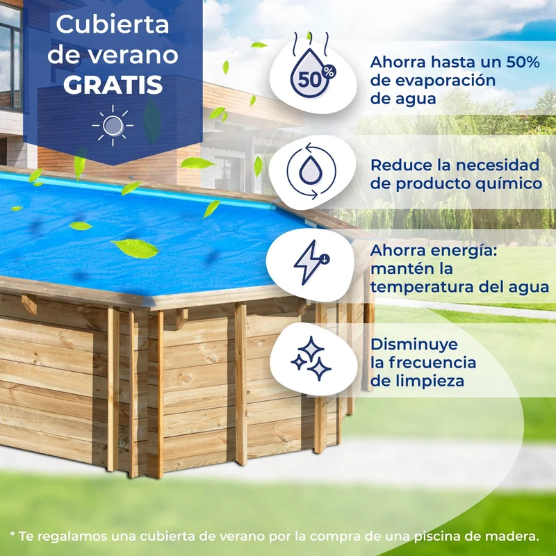 Piscina elevada de madera Gre Sunbay Vasto 428x136