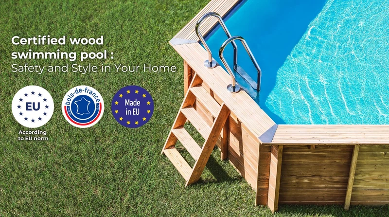 Piscina elevada de madera Gre Sunbay Macadamia 632x335x130