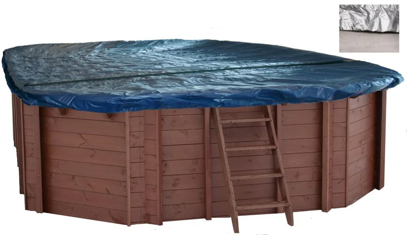 Winterzeil zonder Maas voor voor houten zwembad ovaal 640 cm x 400 cm
