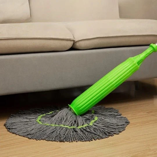 MopTiq – 360° roterende mikrofibermoppe med håndfri vridning for nem rengøring