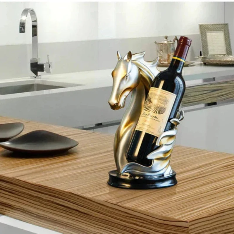 EasyGrip – Modig Hesteformet Vinreol til Opbevaring af Op til 10 Flasker med Skulpturel Design