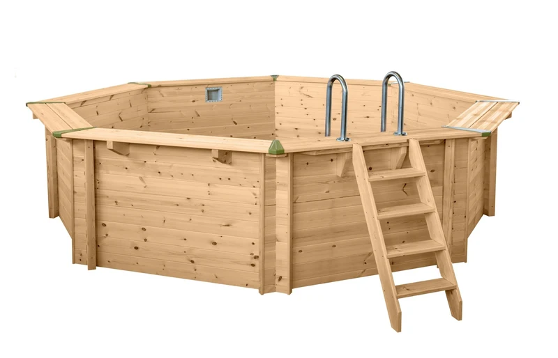 Interline Java houten zwembad rond Ø530 x 136 cm compleet pakket