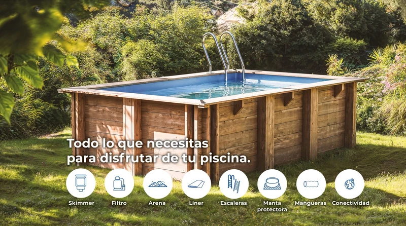 Piscina elevada de madera Gre Sunbay Mint rectangular 1013x418x146