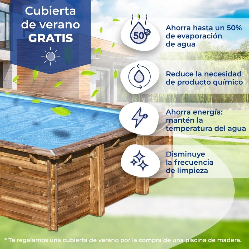 Piscina elevada de madera Gre Sunbay Evora 620x420x133