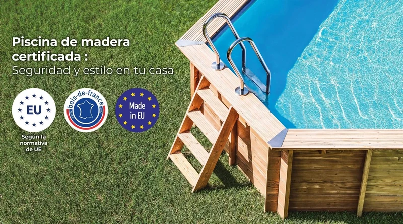 Piscina elevada de madera Gre Sunbay Marbella 2 rectangular 420x270x117