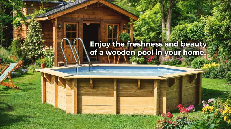 Piscina elevada de madera Gre Sunbay Vanille 2 400x119