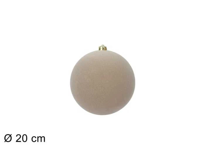 Palla Floccata D 20 cm Beige Peraga Christmas