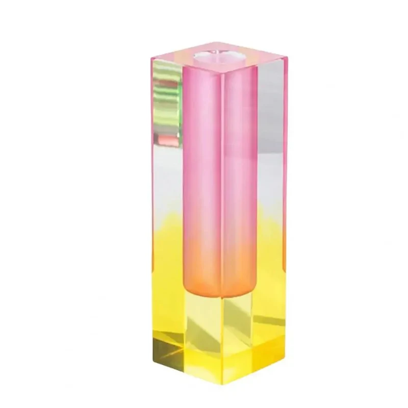 SleekLook – Firkantet vase med geometrisk design til perfekt blomsterdekoration