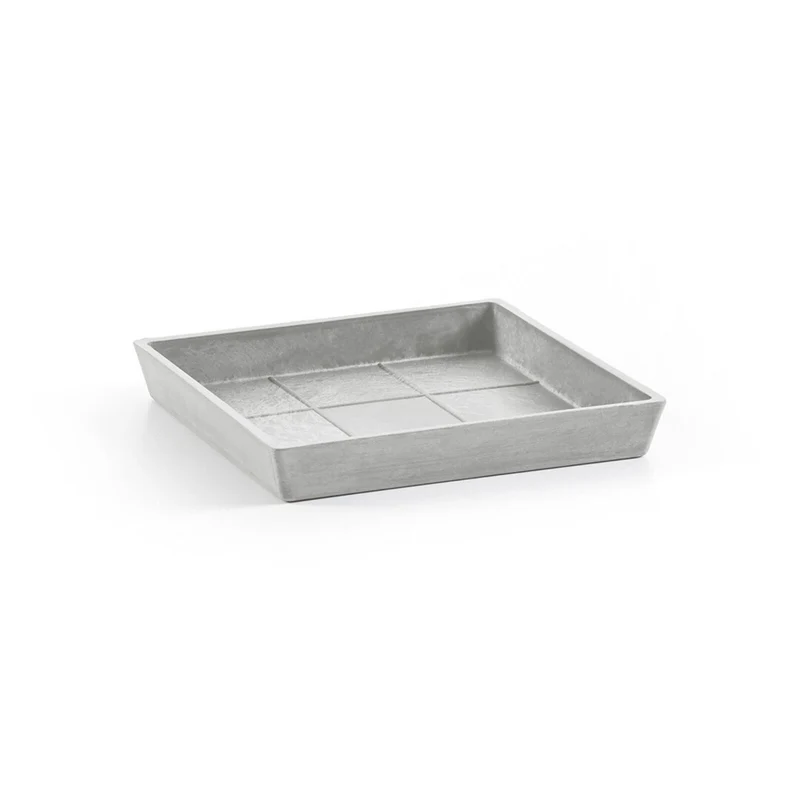 SOTTOVASO QUADRATO ROTTERDAM GRIGIO CHIARO 18CM