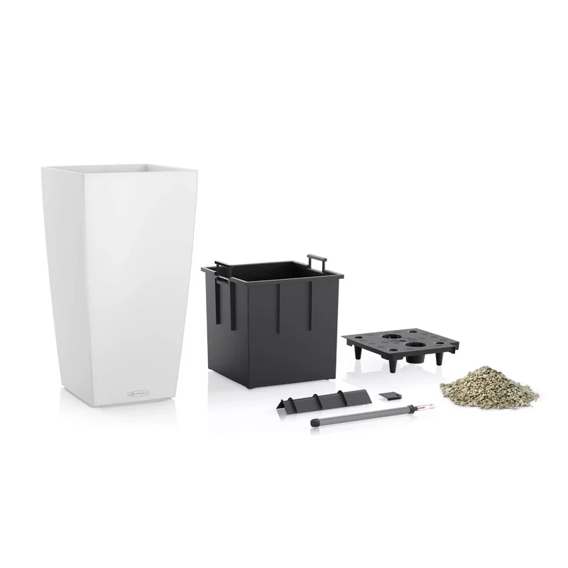 VASO CUBICO COLOR 30 CM BIANCO