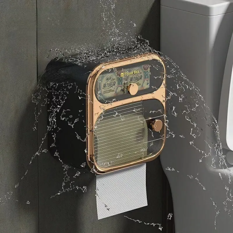 PureHold – Vægmonteret 2-lags toiletpapirholder med opbevaringsskuffe