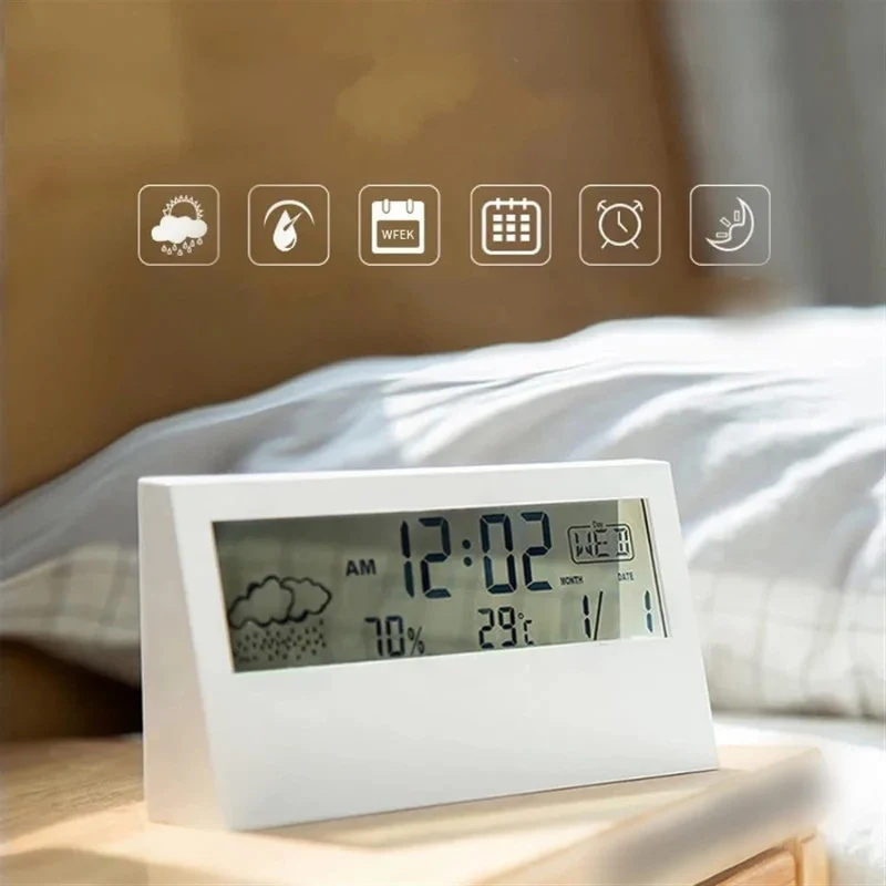 TimeSense - Moderne digitalur med temperatur- og luftfugtighedsvisning