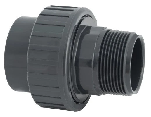 PVC 3/3 koppeling 50mm lijmverbinding x buitendraad 2"