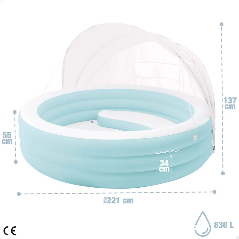 Piscina gonfiabile Swim Center Lounge con parasole 277x221x137 cm INTEX