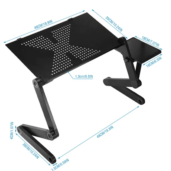 FlexStand – Justerbar ergonomisk laptop-stativ med 360° roterende ben og køleventiler