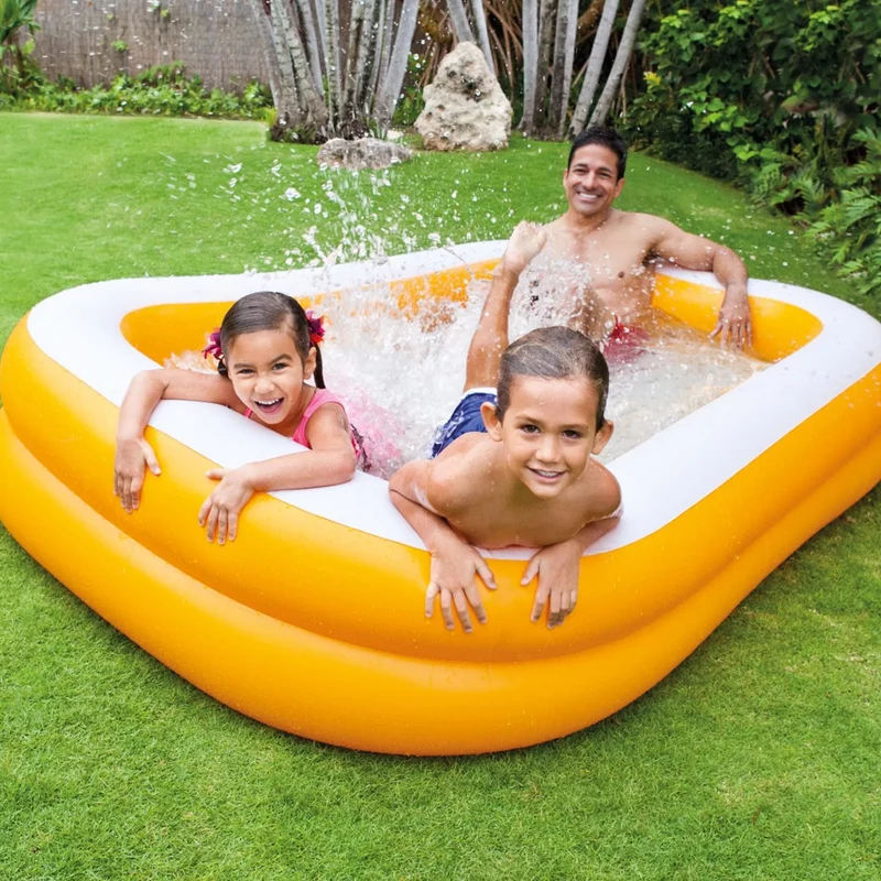 Wetset & Play Center Piscina Gonfiabile Family Rettangolare 229x152x48cm Arancione