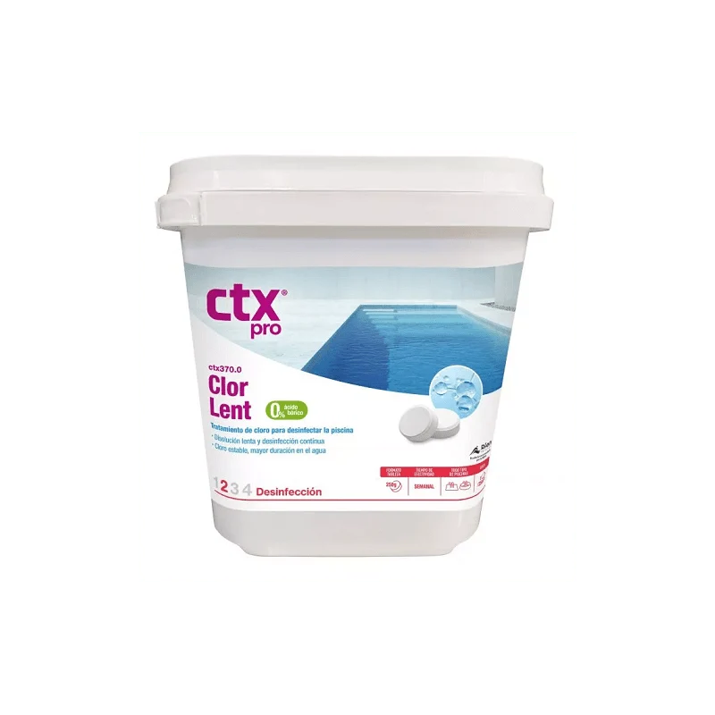 CTX – CTX-370 tabletas 250 g cloro lento 0% bórico para piscina