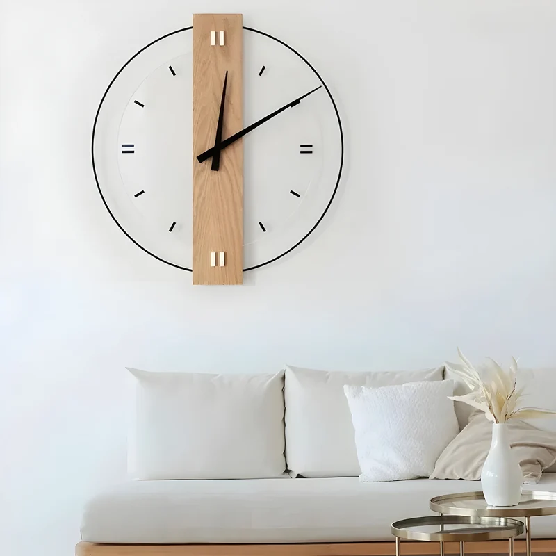 TimberTick – Lydløst rundt vægur med minimalistisk rustik charme