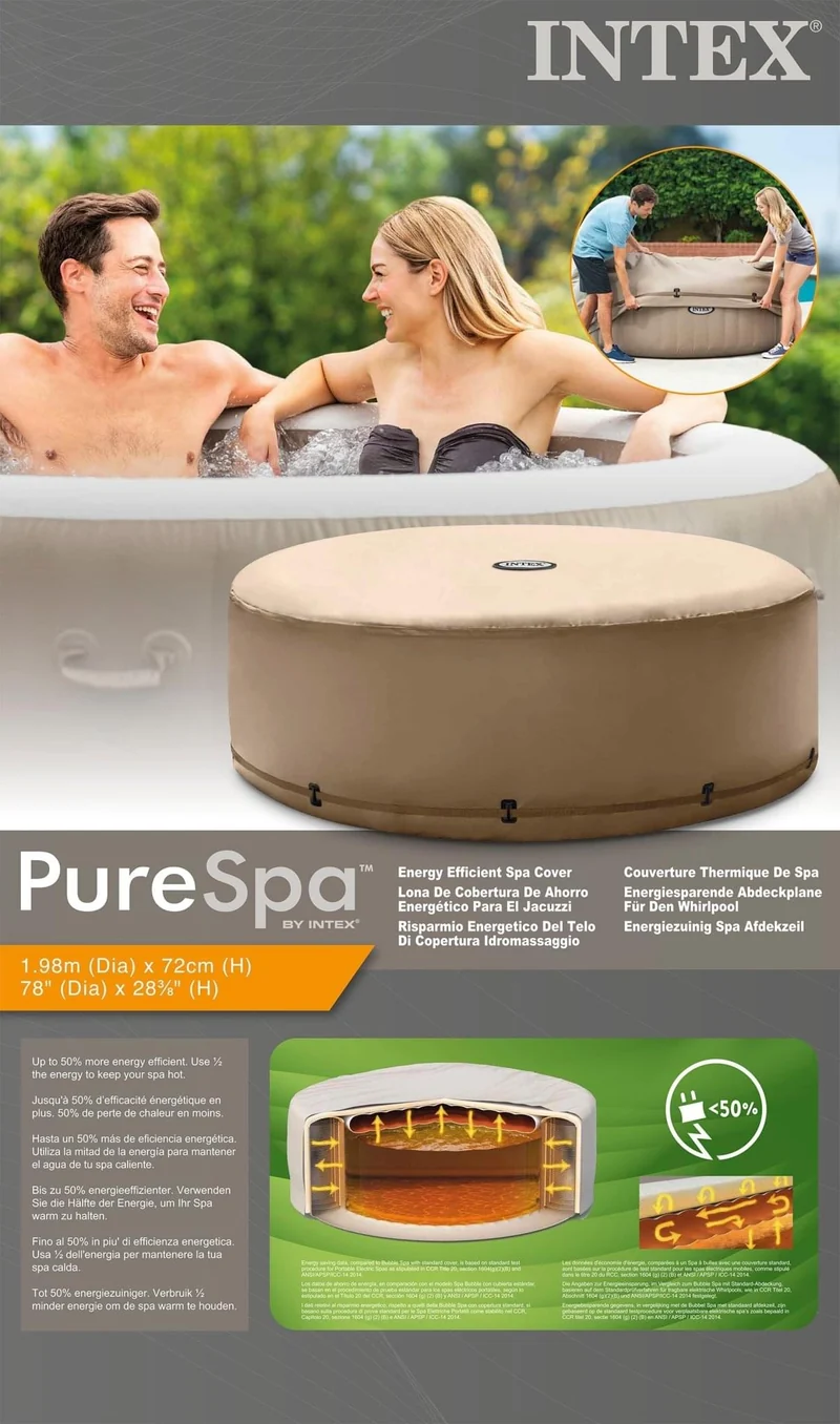 Intex Pure spa isolerende beschermhoes - Ø 196 cm