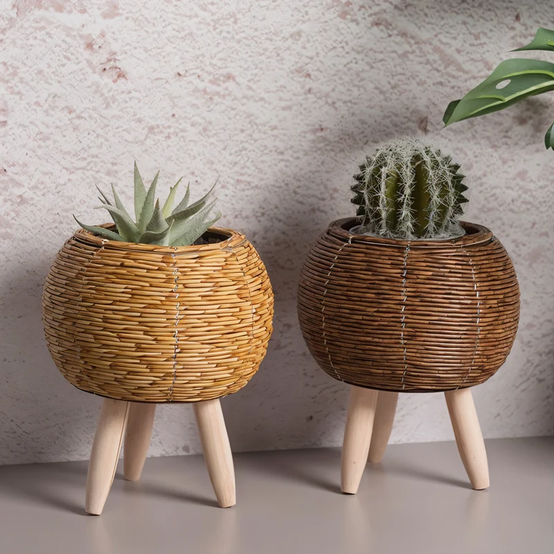 WovenRoot - Dekorativ plantekasse med rustikt inspireret design og tidløs accent til ethvert indendørsmiljø