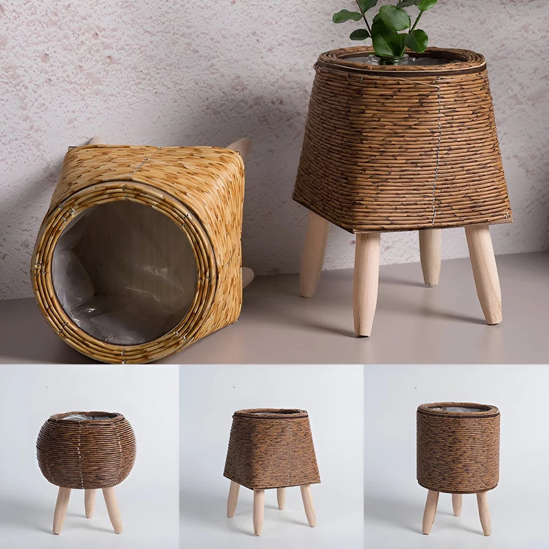 WovenRoot - Dekorativ plantekasse med rustikt inspireret design og tidløs accent til ethvert indendørsmiljø