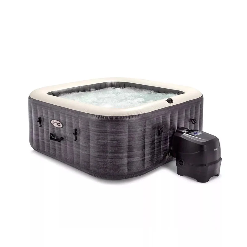 Spa Idromassaggio Greystone Deluxe 4 posti 175cm x 175cm x 71cm Grigio effetto pietra INTEX