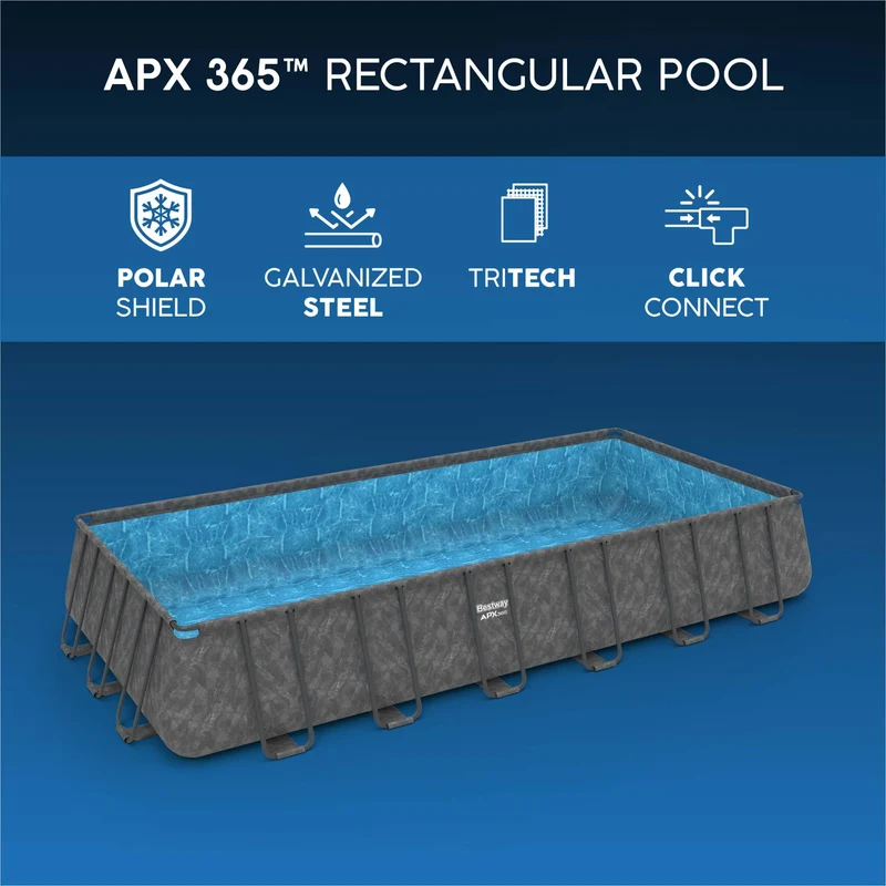 Piscina APX 365 732x366xH132 cm Effetto Marmo Scuro Bestway